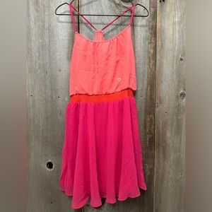 American Eagle Racerback Mini Dress in Pink Orange Size Medium